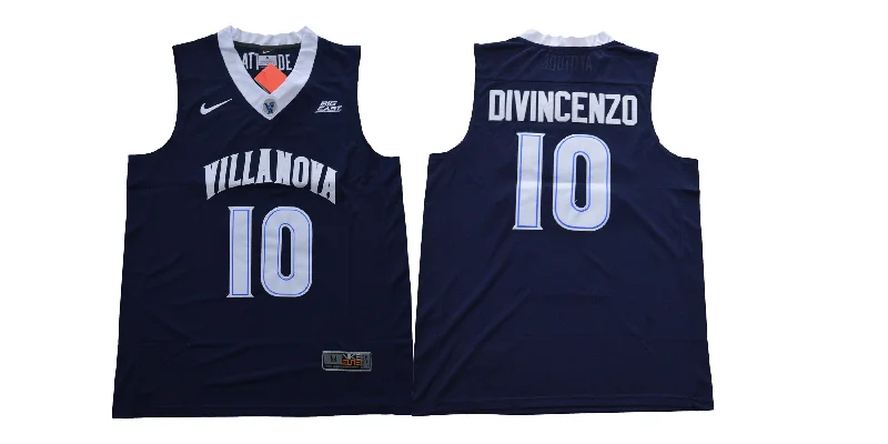 Villanova Wildcats 10 Donte DiVincenzo Navy College Basketball Basketball Jersey