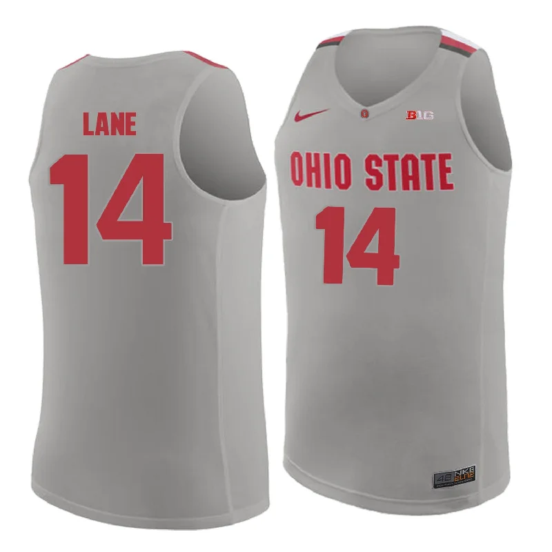 Ohio State Buckeyes 14 Joey Lane Gray College Basketball Basketball Jersey