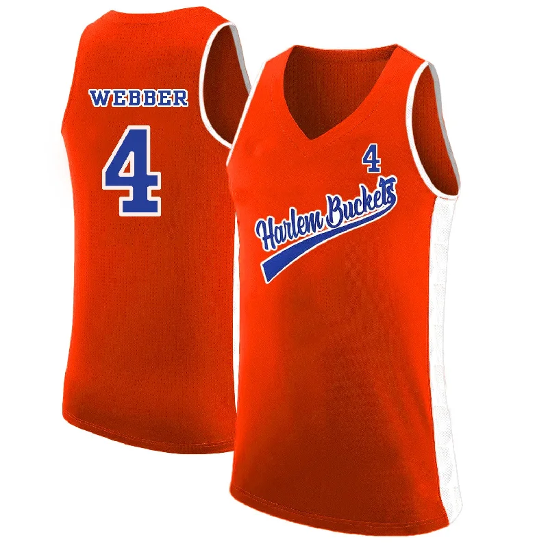 Harlem Buckets 4 Chris Webber Orange Uncle Drew Basketball Basketball Jersey