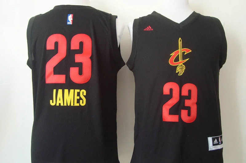 Cavaliers 23 James Black Fashion Basketball Jerseys